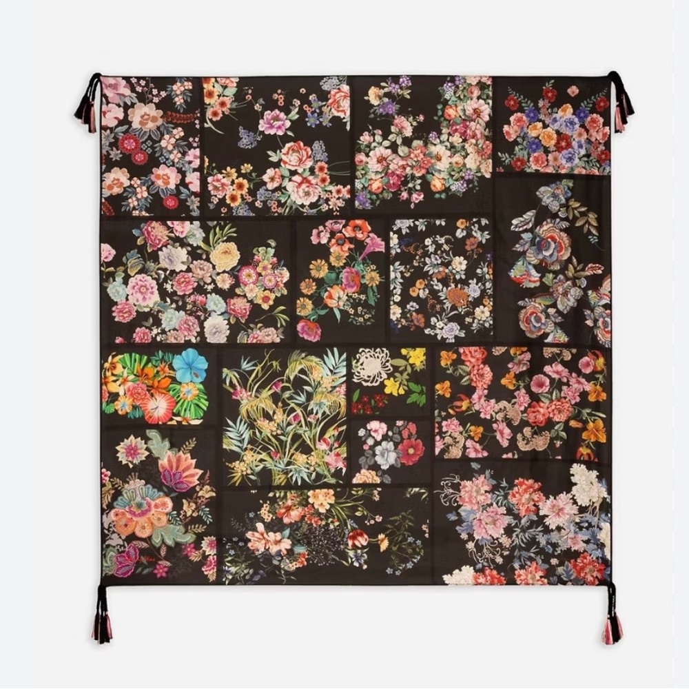 Johnny Was Akki Floral Silk Scarf